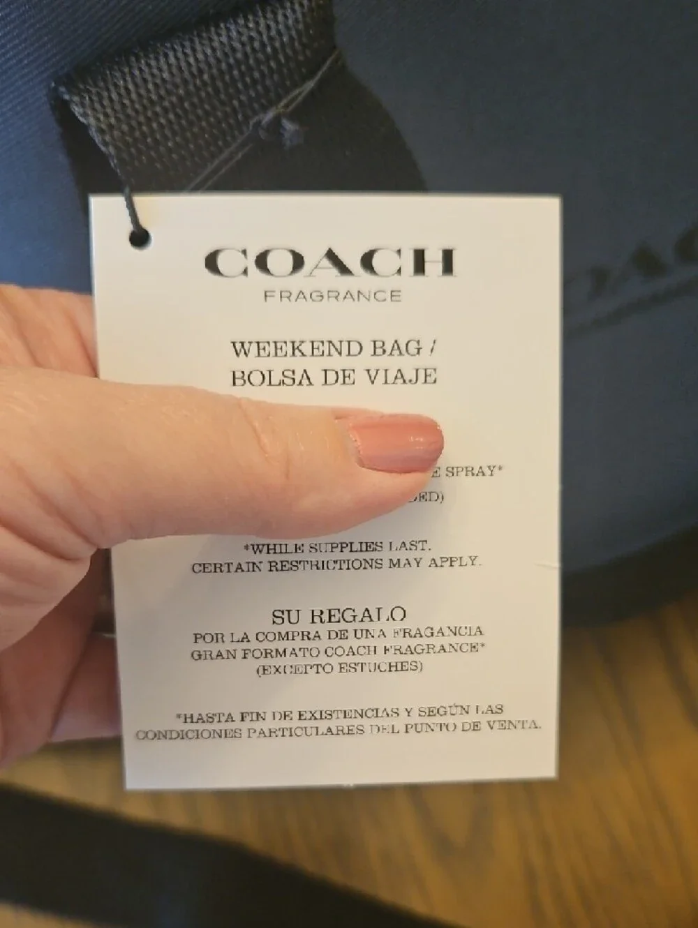 Coach Blue Weekend Bag with Black Straps